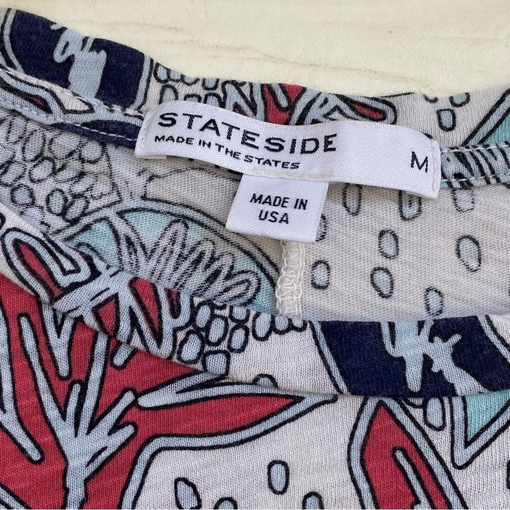 Stateside Floral Print Long Sleeve Supima Cotton T-shirt Med - Picture 6 of 7